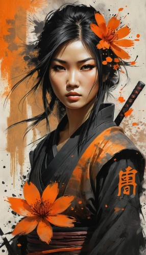 geisha,mulan,geisha girl,xiaoyu,samurai,shunju,japanese art,katana,xiaomei,wenhao,samarai,amaterasu,jinchuan,samurai fighter,yimei,nanzhao,puxi,asian woman,zui,xiaofei,Conceptual Art,Fantasy,Fantasy 17