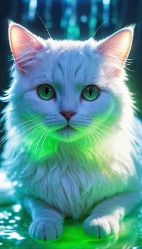korin,white cat,patrol,cat vector,starclan,riverclan,green aurora,cat with blue eyes,emerald,fel,blue eyes cat,aaaa,light fur,thunderclan,luminous,lumo,mow,felino,chromaffin,defend