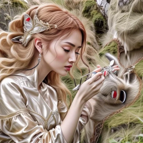 galadriel,fantasy art,behenna,eckmann,jingna,heatherley,fantasy portrait,world digital painting,fantasy picture,she feeds the lion,ithilien,diwata,dieckmann,faery,ellinor,shepherdess,seelie,reynir,perfumer,deviantart