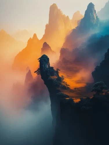 huangshan,huangshan mountains,wudang,jianfeng,zhangjiagang,danxia,zhangjiajie,yangshao,jianxing,mountain sunrise,yunnan,foggy landscape,huashan,shaoming,fantasy landscape,tianchi,hushan,xiangshan,youliang,mountain landscape,Photography,General,Fantasy