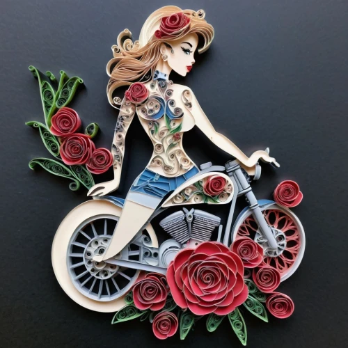 woman bicycle,floral bike,bike pop art,valentine pin up,pin up girl,retro pin up girl,valentine day's pin up,pin-up girl,bicyclette,retro pin up girls,bicycle,pin up girls,ciclista,cyclist,christmas pin up girl,pin ups,bicyclist,paper art,watercolor pin up,girl with a wheel,Unique,Paper Cuts,Paper Cuts 09