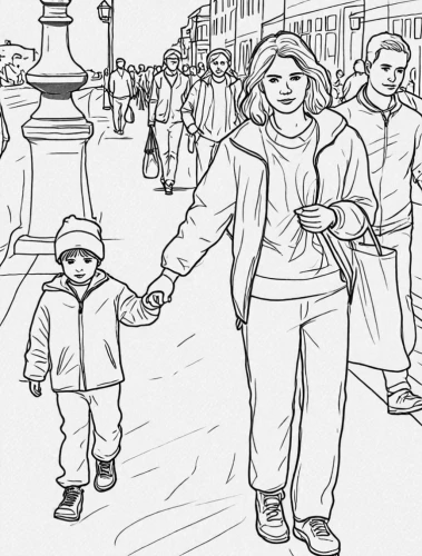 line art children,coloring page,coloring pages kids,coloring pages,walk with the children,mono-line line art,rotoscoped,people walking,coloring picture,rotoscoping,walkability,coloring book for adults,mono line art,line drawing,paris clip art,pencilling,storyboard,stepfamilies,kids illustration,pedestrians,Design Sketch,Design Sketch,Detailed Outline