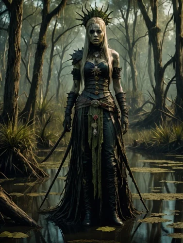 maliana,female warrior,huntress,dark elf,morrowind,lonka,matriarch,shadrake,the enchantress,ninhursag,swampland,warrior woman,crocodile woman,sorceror,witchdoctor,celtic queen,deadmarsh,surana,swamp,prophetess