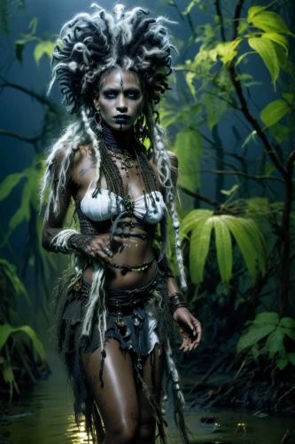 maliana,amazonian,warrior woman,melanesian,polynesian girl,vodun,amazonica,polynesian,female warrior,akasha,voodoo woman,african woman,mahlathini,amazonas,yasuni,niobe,azanian,melanesia,aborigine,polynesians,Illustration,Realistic Fantasy,Realistic Fantasy 06