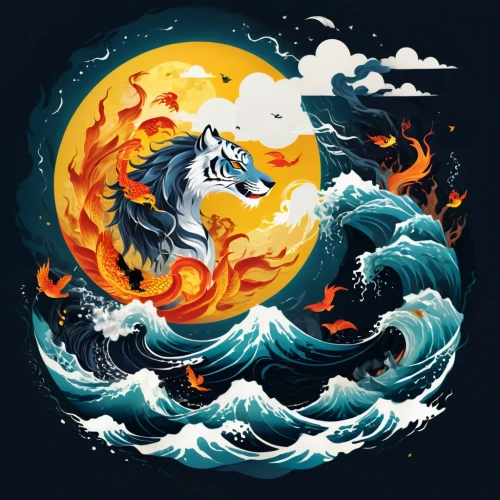 okami,amaterasu,the great wave off kanagawa,kirin,samudra,god of the sea,unicorn art,fire horse,threadless,white horses,patronus,dragon fire,dragon boat,unicorn background,nikorn,haku,khaldei,koi fish,unicorn,fire and water,Unique,Design,Logo Design