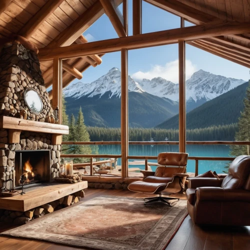 the cabin in the mountains,house in the mountains,chalet,beautiful home,alpine style,log cabin,house in mountains,maligne,canadian rockies,lake louise,fire place,lake view,british columbia,log home,emerald lake,mountainview,mountain range,snowy mountains,banff,lougheed,Photography,Artistic Photography,Artistic Photography 01