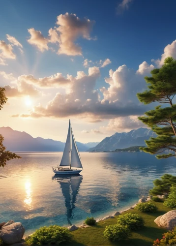 sailing boat,boat landscape,sail boat,sailboat,sailing,sea sailing ship,sailing ship,landscape background,sailing boats,sailing ships,sail ship,sailboats,sea landscape,landscape with sea,nature background,bareboat,boat on sea,full hd wallpaper,lake geneva,nature wallpaper,Photography,General,Realistic