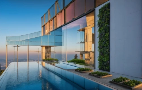 penthouses,infinity swimming pool,glass wall,roof top pool,modern architecture,glass facade,landscape design sydney,landscape designers sydney,skyscapers,sky apartment,glass facades,roof landscape,amanresorts,luxury property,glass building,damac,water wall,residential tower,cantilevered,modern house