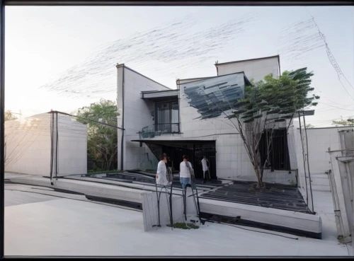 shulman,model house,residential house,tonelson,corbu,3d rendering,chaklala,dunes house,nazimabad,eichler,iranian architecture,tehran,rubell,residencia,house facade,cubic house,rumah,siza,melnikov,modern house,Architecture,Commercial Residential,Modern,Geometric Harmony