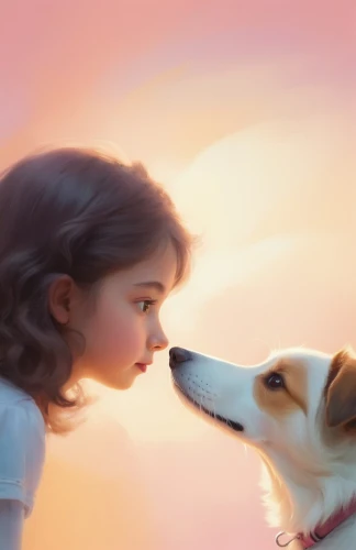 girl with dog,boy and dog,laika,dog illustration,arrietty,digital painting,little boy and girl,corgis,love for animals,companion dog,inu,jack russell,tenderness,dog drawing,playing dogs,heatherley,suri,first kiss,marnie,beagles,Illustration,Retro,Retro 09