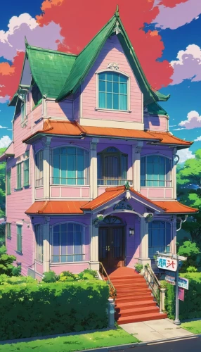 dreamhouse,apartment house,ekonomou,cube house,house painting,private house,beautiful home,witch house,house silhouette,house,shinbo,an apartment,witch's house,crooked house,crane house,two story house,kyokai,frame house,kotoko,gainax,Illustration,Japanese style,Japanese Style 03