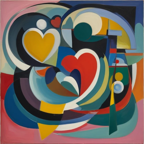 kandinsky,colorful heart,heartstream,orphism,trenaunay,feitelson,heart and flourishes,itten,wouters,mondriaan,abstractionist,painted hearts,gleizes,heart flourish,herbin,severini,red and blue heart on railway,nielly,henningsen,abstract painting,Art,Artistic Painting,Artistic Painting 41