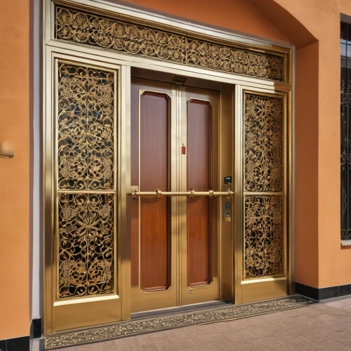 doorkeepers,hinged doors,gold stucco frame,driehaus,metallic door,entryways,ornamental dividers,main door,front door,doors,door trim,jugendstil,art deco,entranceway,moroccan pattern,entryway,fretwork,spanish tile,iron door,entranceways,Photography,General,Realistic