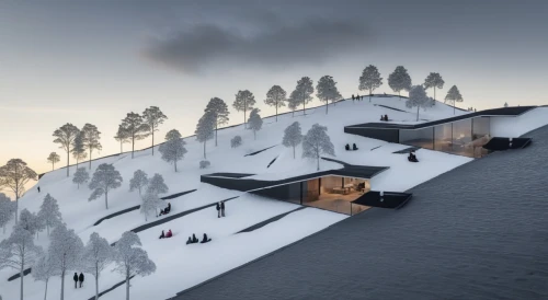 snohetta,snow roof,ski facility,snowhotel,ski resort,winter house,snow house,ski station,snow shelter,bjarke,olympia ski stadium,zumthor,mountain hut,mountain huts,house in mountains,snow slope,floating huts,vikersund,house in the mountains,superpipe,Photography,General,Realistic