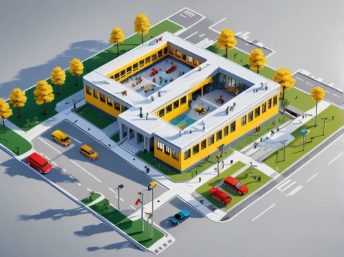 school design,isometric,microdistrict,industrial building,cybertown,3d rendering,technopark,solar cell base,office buildings,fire and ambulance services academy,medical center,micropolis,voxel,parking system,unimodular,headquaters,polytech,dispensary,sanatoriums,university hospital,Unique,Design,Infographics