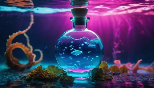 underwater background,colorful water,message in a bottle,poison bottle,aquarium,undersea,ocean underwater,underwater world,underwater landscape,3d fantasy,bioluminescent,bioluminescence,sea life underwater,underwater playground,underwater oasis,mermaid background,under the sea,semiaquatic,under sea,under water,Photography,Artistic Photography,Artistic Photography 01