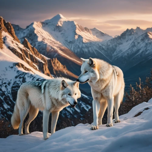 white wolves,huskies,two wolves,canis lupus,loups,dogsled,atka,wolf couple,canids,malamutes,wolfs,silverheels,dogsledding,dog sled,lobos,sled dog,huskic,wolves,chukchi,siberians,Photography,General,Fantasy