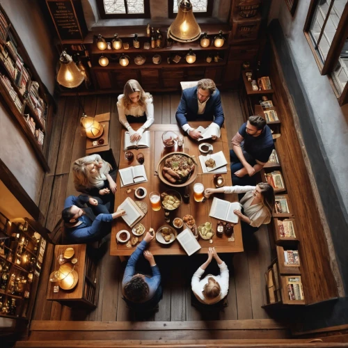 children studying,archivists,genealogists,academicians,reading room,booksellers,tableside,scriptorium,boardrooms,librarians,stationers,restaurateurs,study room,overhead shot,round table,workgroups,board room,catalogers,roundtable,craftspeople,Photography,General,Realistic