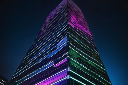 pc tower,renaissance tower,escala,the energy tower,colored lights,glass pyramid,electric tower,glass building,vdara,skyscraper,the skyscraper,colorful glass,tetris,guangzhou,colorful light,residential tower,largest hotel in dubai,colorful facade,rotana,hypermodern,Art,Classical Oil Painting,Classical Oil Painting 16