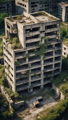 scampia,hashima,tilt shift,gunkanjima,abandoned building,apartments,apartment block,abandoned place,apartment complex,overdeveloped,apartment building,brutalism,sanatoriums,3d rendering,settlement,malaprop,kurilsk,ruin,concrete,block balcony,Unique,3D,Panoramic