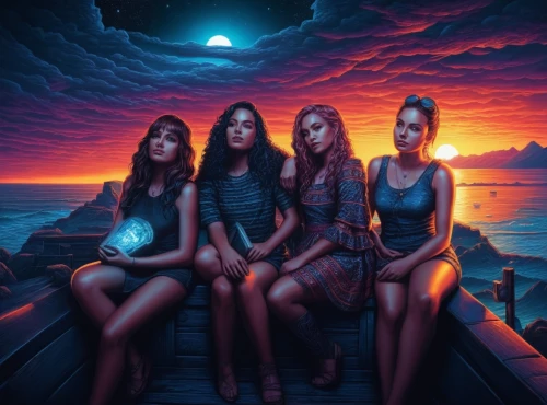 sirens,reinas,red velvet,world digital painting,sistar,tour to the sirens,rv,angels of the apocalypse,priestesses,witches,gidle,dark beach,temptresses,pll,muharem,gni,tidal,fantasy picture,oscura,lunar eclipse,Illustration,Realistic Fantasy,Realistic Fantasy 25