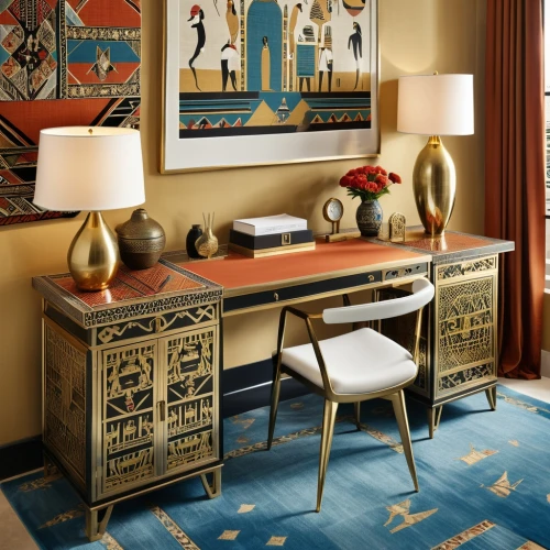 art deco,contemporary decor,parquetry,wallcovering,interior decor,credenza,moroccan pattern,marquetry,wallcoverings,interior decoration,writing desk,mid century modern,dining room table,decoratifs,spanish tile,danish room,sideboard,modern decor,wallpapering,rugs,Photography,General,Realistic