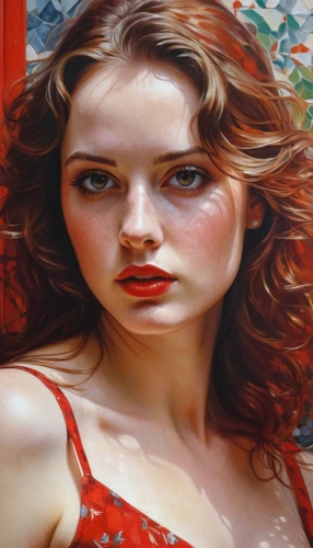 photorealist,oil painting on canvas,oil painting,pittura,art painting,italian painter,viveros,jasinski,redheads,meticulous painting,glass painting,painting technique,adnate,dennings,hyperrealism,photo painting,pintura,red head,red tablecloth,lady in red,Conceptual Art,Daily,Daily 32