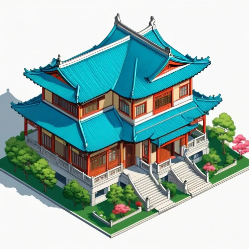 asian architecture,teahouses,dojo,houses clipart,teahouse,japanese shrine,hanok,house roofs,buddhist temple,roof landscape,isometric,house roof,kyoto,traditional house,house painting,japanese-style room,small house,sketchup,ancient house,gudeok,Unique,3D,Isometric
