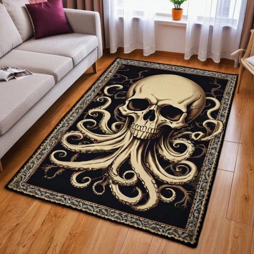 rug,carpets,boho skull,octopus vector graphic,rugs,kitchen towel,carpet,flooring,tapestries,interior decor,modern decor,carpeting,tapestry,floormats,nautical banner,interior decoration,decor,doormats,floor tile,carpeted,Photography,General,Realistic