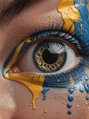 eyes makeup,women's eyes,peacock eye,eye,trucco,photorealist,abstract eye,regard,the blue eye,yellow and blue,bodypainting,body painting,pintado,augen,face painting,peinture,painting technique,face paint,eyedrops,eyecatching,Photography,General,Realistic
