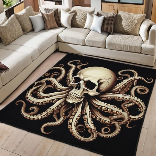 octopus,octopi,carpets,octopus vector graphic,boho skull,cephalopod,octopus tentacles,octopuses,rug,fun octopus,azathoth,cephalopods,cthulhu,skull and crossbones,modern decor,rugs,greyjoy,lovecraftian,kraken,coffee table,Photography,General,Realistic