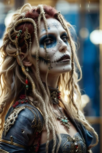 the carnival of venice,voodoo woman,enchantress,day of the dead frame,huiraatira,countess,kalima,rasputina,gandhari,irisa,diablada,catrina calavera,the enchantress,kefka,celtic queen,malekith,catrina,grizabella,ashkali,bodypaint,Photography,General,Realistic