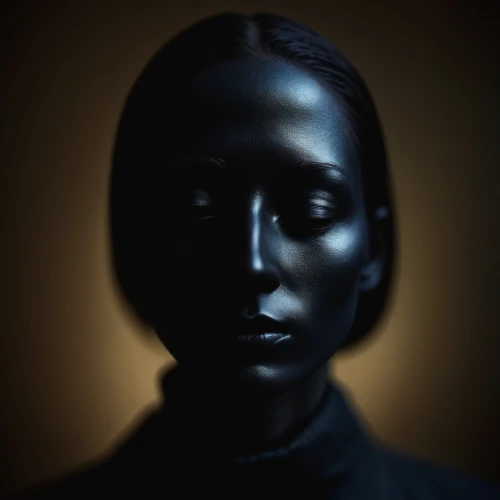 dark portrait,chiaroscuro,woman sculpture,jarawa,artist's mannequin,a wax dummy,broncefigur,goude,black landscape,bronze sculpture,melanic,black skin,tintype,oscuro,personaje,humanoid,woman portrait,negra,mannequin,maliana,Illustration,Vector,Vector 11