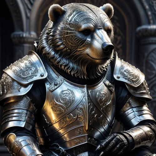 bear guardian,nordic bear,warden,hrothgar,orlyk,wulfstan,bearlike,ursine,armored animal,tarkus,bearman,bear,kadyr,conservador,boar,beorn,ursus,bearhart,great bear,trinket,Conceptual Art,Sci-Fi,Sci-Fi 02