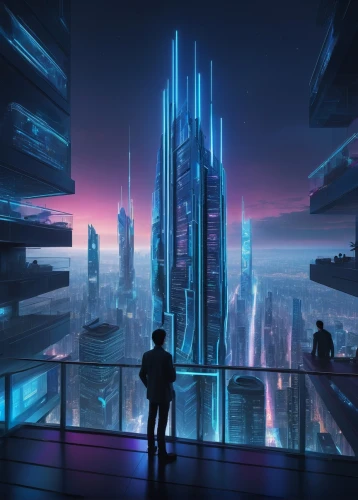 cybercity,futuristic landscape,futuristic,cyberport,cybertown,cyberpunk,sky space concept,coruscant,cityscape,futuregen,skyscraper,futuristic architecture,metropolis,futurists,dystopian,cyberia,futurist,skyscrapers,the skyscraper,cyberworld,Illustration,Abstract Fantasy,Abstract Fantasy 17