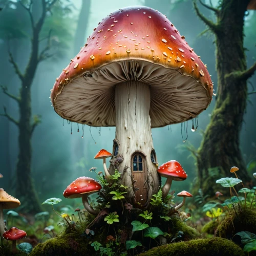 mushroom landscape,forest mushroom,umbrella mushrooms,agarics,forest mushrooms,conocybe,agaric,hygrocybe,fly agaric,red mushroom,clitocybe,agaricaceae,tree mushroom,muscaria,pluteus,mushroom island,psilocybe,mycena,mushroom hat,edible mushroom,Photography,General,Fantasy