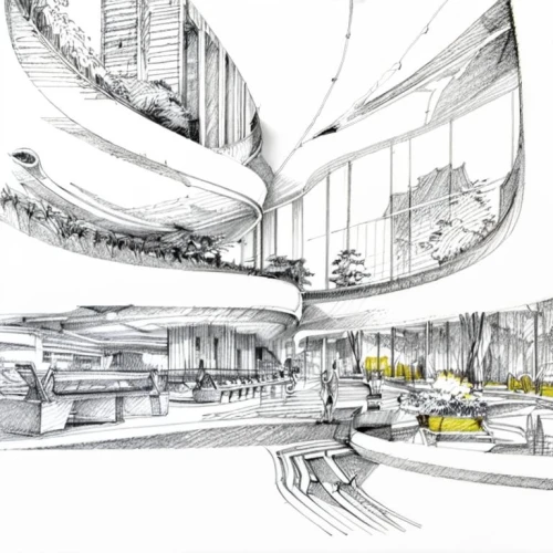 renderings,arcology,unbuilt,sketchup,concourses,revit,shopping mall,macerich,sky space concept,zeil,gensler,multistoreyed,futuristic architecture,cochere,masdar,forecourts,the dubai mall entrance,habitaciones,skylon,futuristic art museum,Design Sketch,Design Sketch,Pencil Line Art