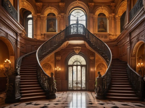 emirates palace hotel,brownstone,staircase,winding staircase,brownstones,outside staircase,hallway,staircases,casa fuster hotel,driehaus,palatial,hearst,crown palace,chateauesque,entrance hall,mansion,greystone,the cairo,circular staircase,amanresorts,Illustration,Realistic Fantasy,Realistic Fantasy 18