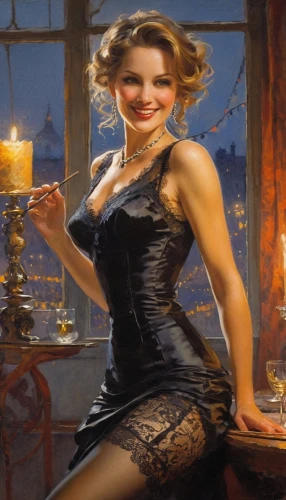 bewitching,maraschino,burlesque,liliana,headmistress,buffyverse,barmaid,contessa,barista,zellweger,witching,rasputina,burlesques,samhain,pernicious,bewitched,corsetry,femme fatale,bartender,candlelit,Art,Classical Oil Painting,Classical Oil Painting 32