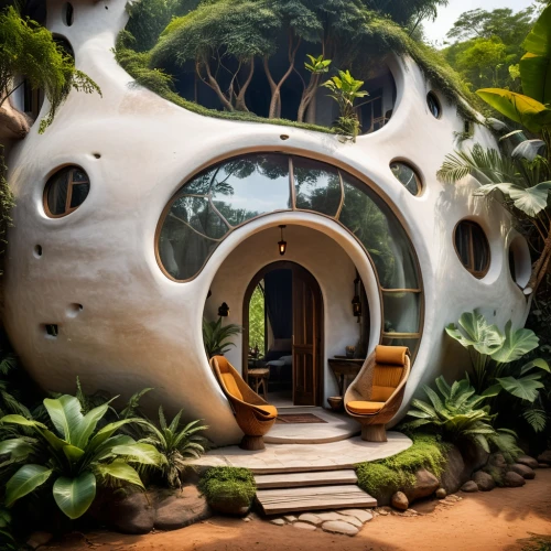 earthship,biospheres,auroville,biodome,biopiracy,insect house,naples botanical garden,philodendrons,superadobe,insectarium,tree house hotel,ecotopia,roof domes,rainforest,biomorphic,odomes,cajundome,tropical house,cubic house,domes,Photography,General,Cinematic