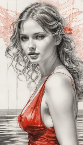 rousey,scarlet witch,witchblade,bloodrayne,carrie,buffyverse,annabeth,hilarie,lady in red,lyse,sarah walker,pernicious,superhot,spearritt,scarlet,wanessa,coreldraw,airbrushing,scarlett,illyria,Illustration,Black and White,Black and White 30