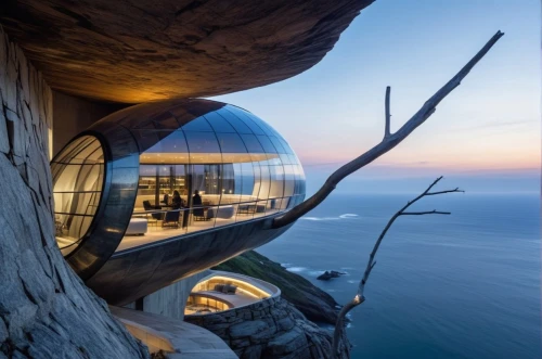 glass sphere,futuristic architecture,glass ball,cubic house,observation deck,dunes house,the observation deck,chemosphere,mirror house,tree house hotel,malaparte,dreamhouse,glass balls,futuristic landscape,beautiful home,roof domes,cloche,electrohome,modern architecture,penthouses,Photography,General,Realistic