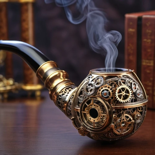 smoking pipe,incense burner,fragrance teapot,brass tea strainer,tobacco pipe,burning incense,cauldron,alembic,oil lamp,attar,meerschaum pipe,magical pot,pipe smoking,garden pipe,incense with stand,churchwarden,steampunk,thurible,incense,shizong,Photography,General,Realistic