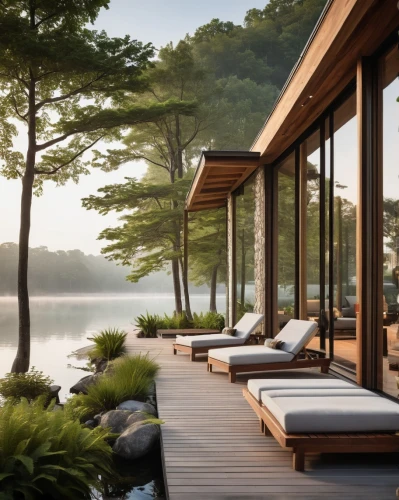 amanresorts,house by the water,wooden decking,summer house,summer cottage,lake view,house with lake,forest lake,snohetta,meadowood,lakeside,tranquility,boathouse,summerhouse,cottagecore,seclude,tranquillity,floating over lake,forest house,landscaped,Conceptual Art,Sci-Fi,Sci-Fi 17