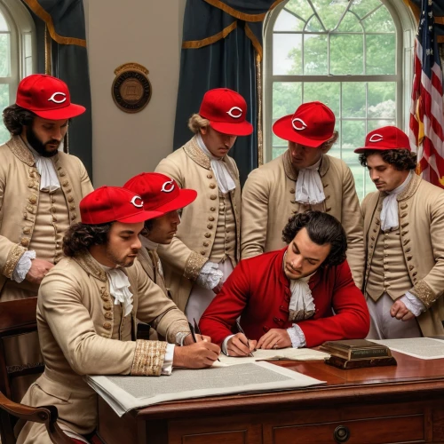redcoats,senators,meeting on mound,rendon,inauguration,redlegs,inaugural,consignations,federal staff,constitutionalists,redcoat,speechwriters,presidents,wax figures museum,baseball team,inaugurations,red cap,tussaud,redcap,red pen,Photography,General,Natural
