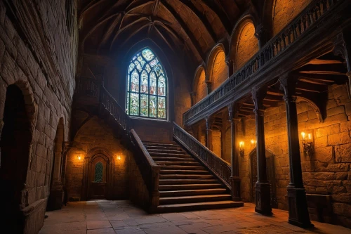 crypt,dracula's birthplace,hammerbeam,staircase,hall of the fallen,stairway,hallway,cloister,entranceway,entrance hall,stone stairway,upstairs,maulbronn monastery,staircases,cloisters,ouderkerk,sacristy,transept,mezzanine,hall,Illustration,American Style,American Style 07