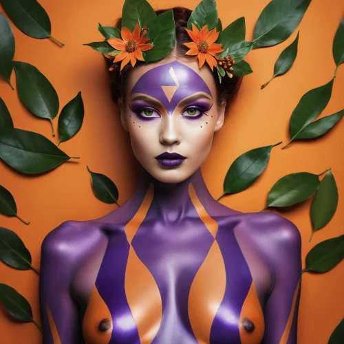 bodypaint,bodypainting,body painting,passionflower,daphne flower,neon body painting,baoshun,biophilia,exotica,crown chakra flower,passion flowers,oshun,african lily,violet head elf,aristolochic,dryad,flora,exotic flower,passion flower,buddleia,Photography,General,Realistic