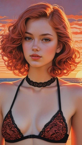 beach background,redheads,cocola,red head,fiery,redhair,redhead doll,colored pencil background,redhead,siryn,orange,meg,burning hair,palmiotti,coral,barbara,red hair,orange color,lina,madelyne,Illustration,Black and White,Black and White 19