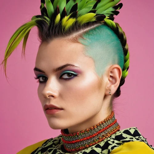 pineapple head,mohawk,pineapple bun,pineapple pattern,pineapple top,pompadour,pineapple basket,pineapple flower,ananas,young pineapple,grimes,pineapple plant,a pineapple,pinapple,afrotropical,topknot,pineapple background,pineapples,feather headdress,tropical bird,Conceptual Art,Oil color,Oil Color 14