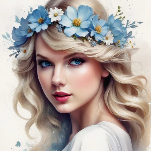 swiftlet,beautiful girl with flowers,fairy queen,flowers png,white floral background,flower fairy,flower background,floral background,floral wreath,jessamine,edit icon,portrait background,blooming wreath,white rose snow queen,faerie,porcelain doll,gardenias,flower girl,flower crown of christ,princesse,Illustration,Realistic Fantasy,Realistic Fantasy 15